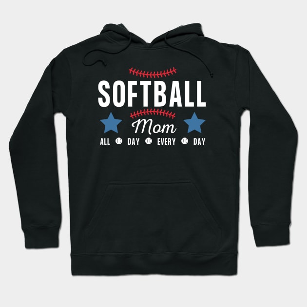 Softball Mom  - all day every day Hoodie by JunThara